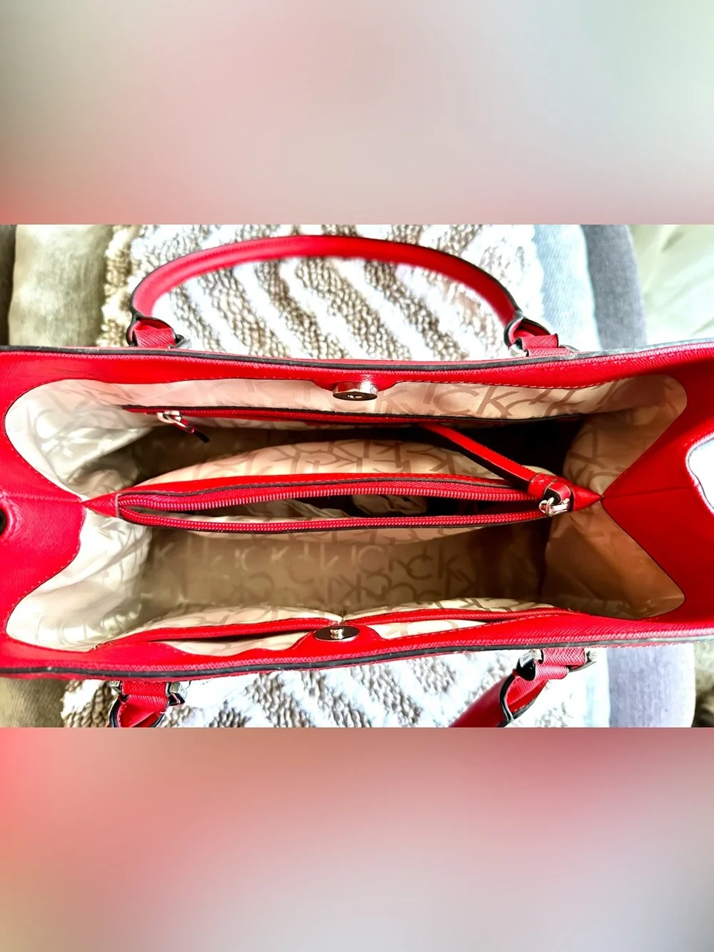 Calvin Klein Mercy Signature Satchel Purse